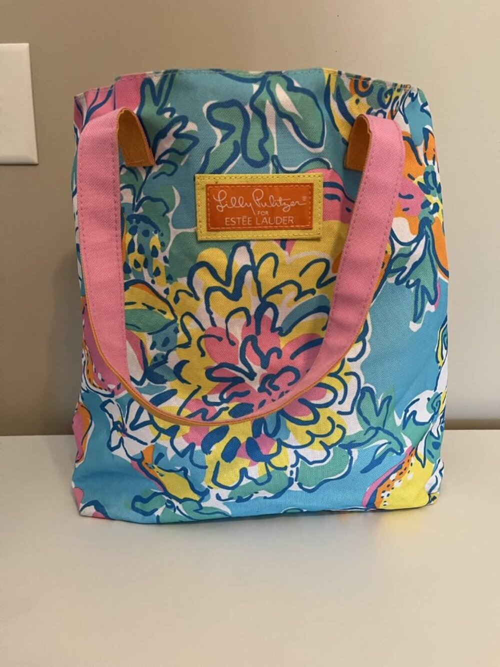 Lilly Pulitzer For Estee Lauder floral tropical floral Tote Shoulder Bag